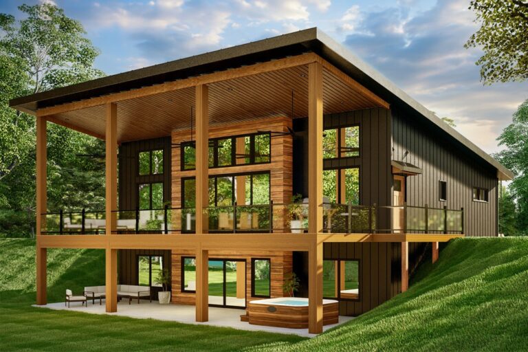 1-Story 3-Bedroom Expandable Lake or Mountain House with Dream Rear Deck (Floor Plan)
