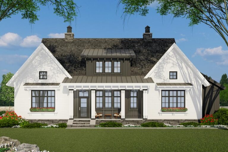 3-Bedroom 2-Story Modern Farmhouse With Vaulted Great Room and Kitchen (Floor Plan)