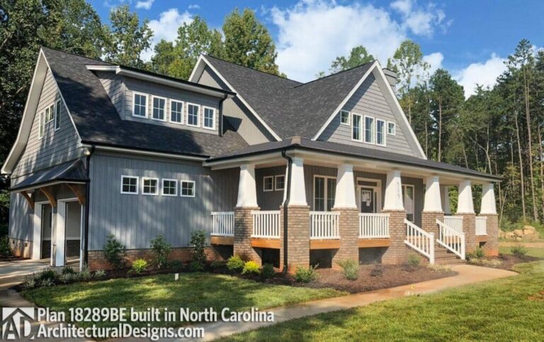 Storybook Style 4-Bedroom 2-Story Country House with Sturdy Porch (Floor Plan)