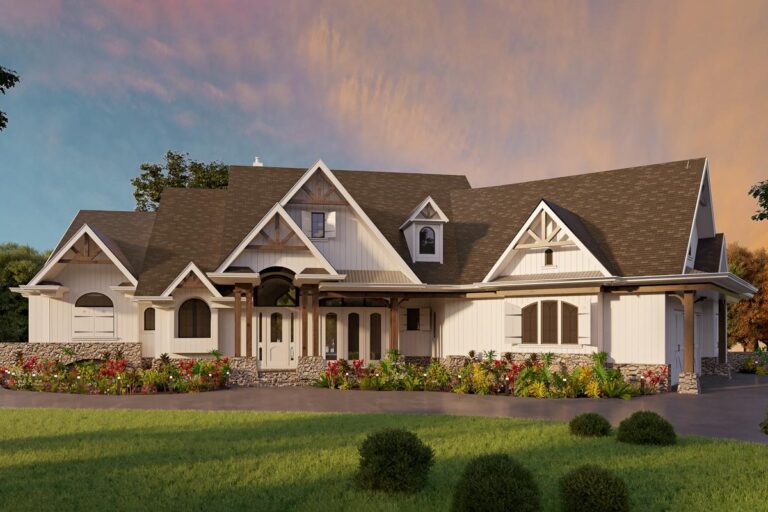 5-Bedroom Single-Story New American Farmhouse with Optional Second Floor (Floor Plan)
