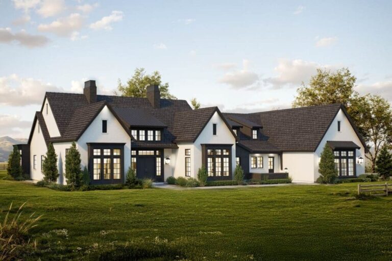 5-Bedroom One-Story Transitional House with Optionally Finished Lower Level (Floor Plan)