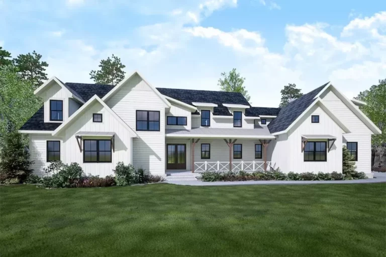 2-Story 5-Bedroom New American Farmhouse with Angled 3-Car Garage (Floor Plan)