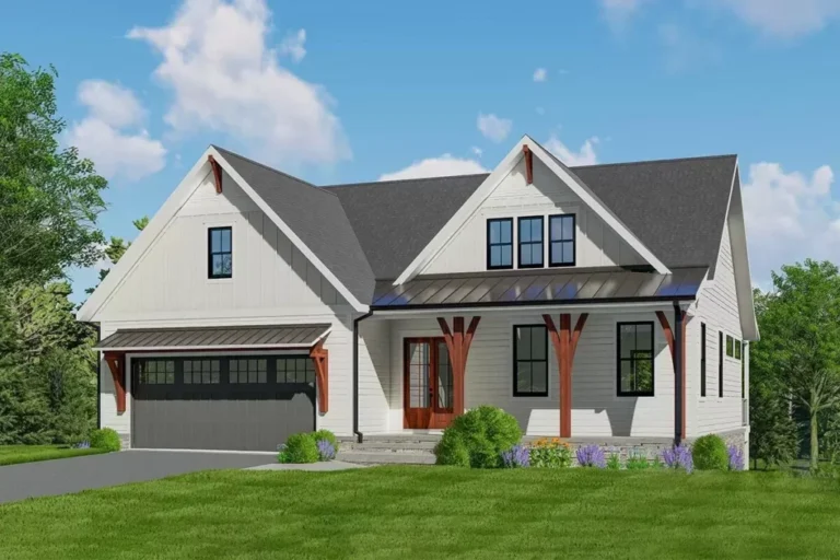 4-Bedroom 1-Story Craftsman Style Farmhouse With Finished Basement (Floor Plan)