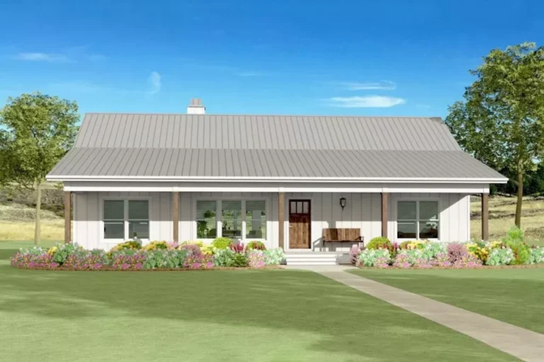 Budget-Friendly 3-Bedroom 1-Story House with Dual Full-Width Porches (Floor Plan)