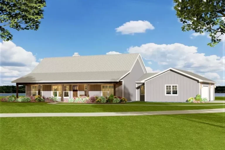 One-Story 3-Bedroom Country Ranch House with Split Bedrooms (Floor Plan)