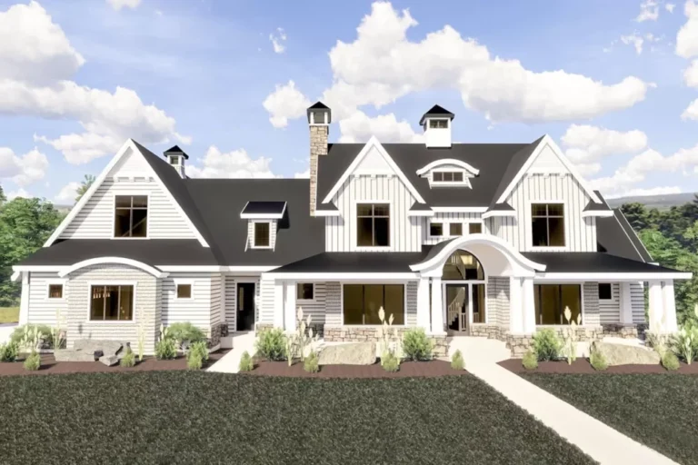 6-Bedroom 2-Story Modern Farmhouse with Dramatic Rear Views (Floor Plan)
