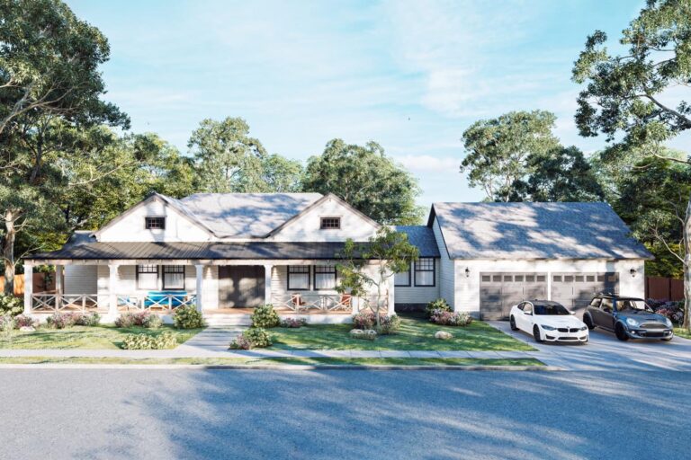 Exclusive 3-Bedroom One-Story Modern Farmhouse with Home Office (Floor Plan)