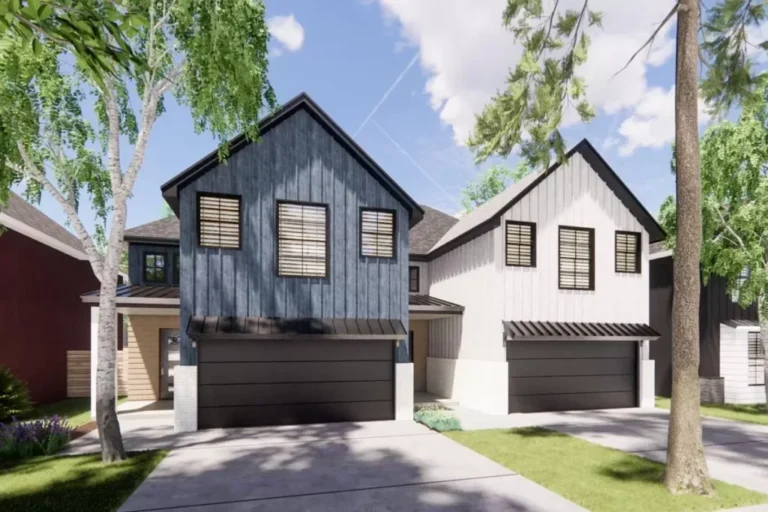 6-Bedroom 2-Story New American Duplex Style Modern Farmhouse With Dual 2-Car Garages (Floor Plan)