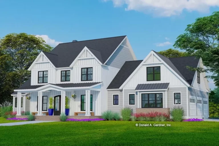 4-Bedroom Dual-Story Modern Farmhouse with Large Home Office (Floor Plan)