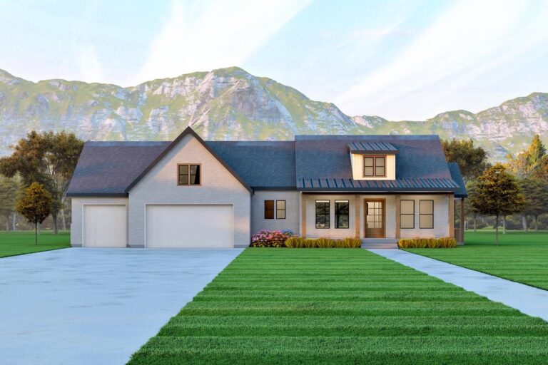 5-Bedroom One-Story Country Farmhouse With RV Garage and Optionally Finished Basement (Floor Plan)