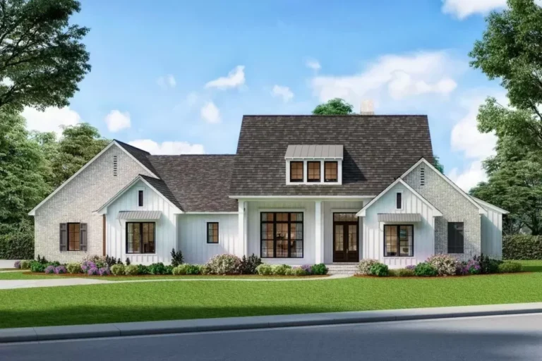 4-Bedroom Single-Story Modern Farmhouse with Southern Flair (Floor Plan)