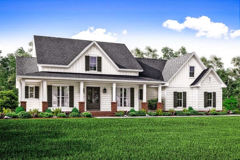 4-Bedroom 1-Story Country House with Flex Space and Bonus Room (Floor Plan)