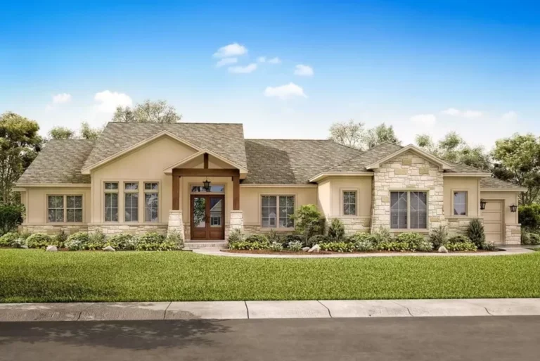 4-Bedroom 1-Story Tuscan House with Massive Walk-in Pantry (Floor Plan)