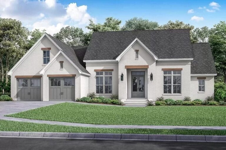 Open Concept 3-Bedroom Single-Story House with 2-Car Garage and Bonus Room (Floor Plan)