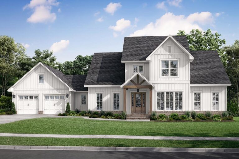 4-Bedroom 2-Story New American Modern Farmhouse with Home Office (Floor Plan)