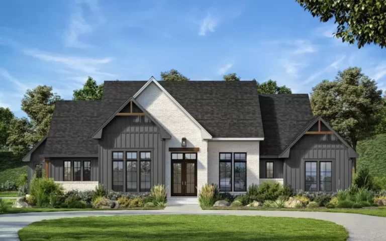 4-Bedroom 1-Story Country House with Oversized 3-Car Garage (Floor Plan)