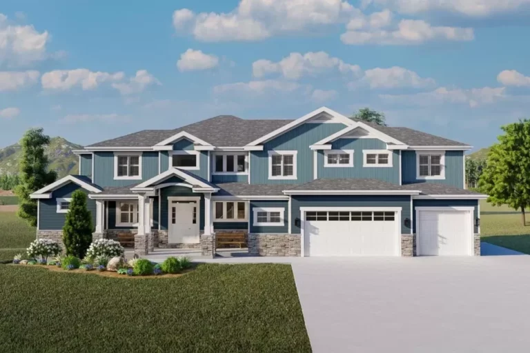 Exclusive 7-Bedroom 2-Story New American Home with Optional Sport Court (Floor Plan)