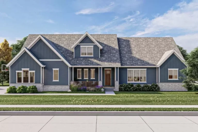 4-Bedroom 2-Story Traditional Country House with Cathedral Ceiling in Great Room (Floor Plan)