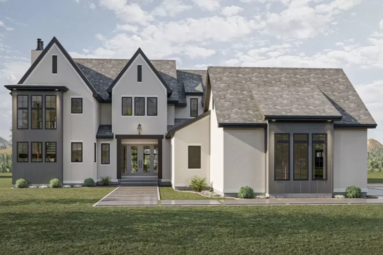 4-Bedroom Dual-Story Transitional House with 2-Story Great Room (Floor Plan)