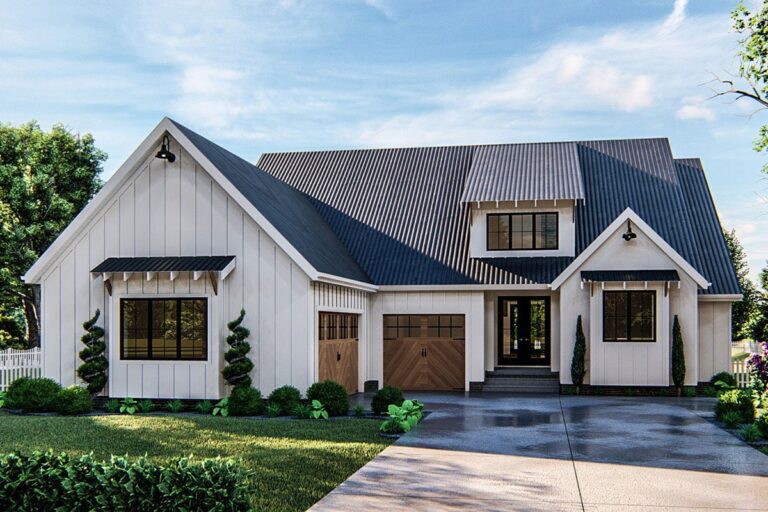 2-Bedroom 1-Story Country Farmhouse With Open Concept Living (Floor Plan)
