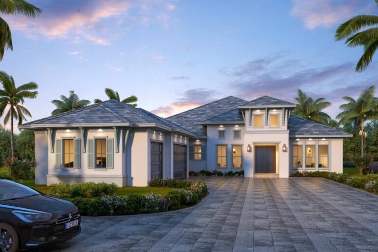 4-Bedroom 1-Story Transitional Florida House with Private Study (Floor Plan)