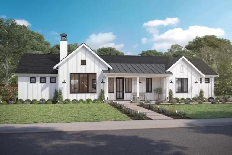 2-Bedroom 1-Story Modern Farmhouse With 2-Car Side-Entry Garage (Floor Plan)
