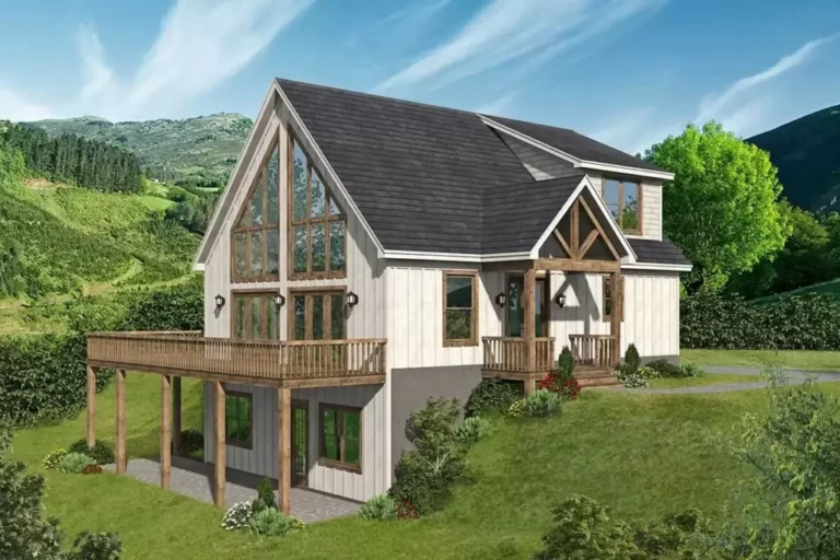 Two-Story 4-Bedroom Mountain House with Main Floor Master Suite (Floor Plan)