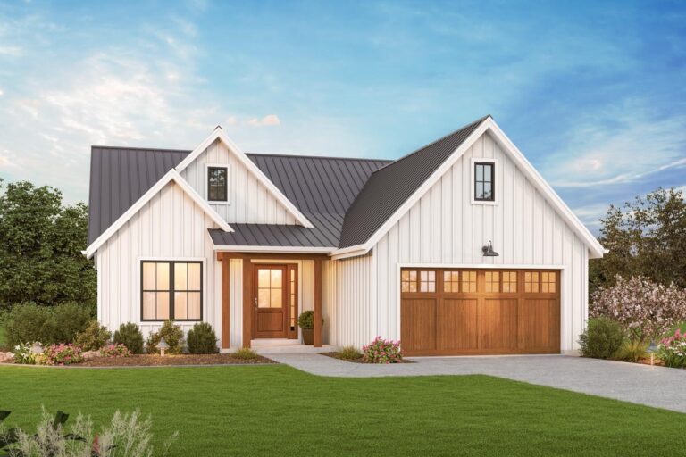 4-Bedroom Single-Story Modern Farmhouse With Flex Room (Floor Plan)