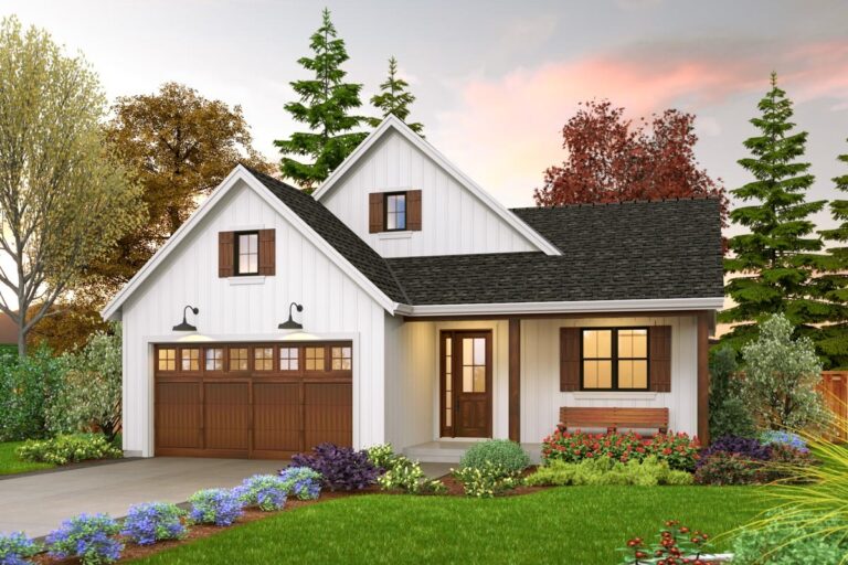 3-Bedroom Single-Story Modern Farmhouse With Vaulted Great Room (Floor Plan)