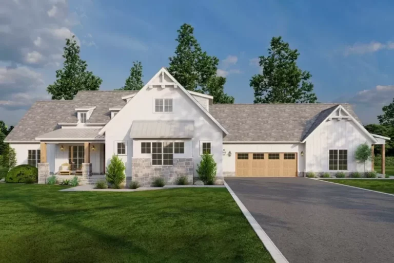 4-Bedroom Single-Story Modern Farmhouse with Attached Apartment (Floor Plan)
