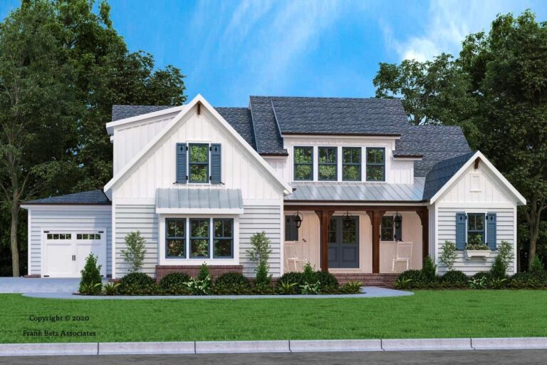 4-Bedroom 2-Story Modern Farmhouse with Multi-Purpose Bonus Room (Floor Plan)