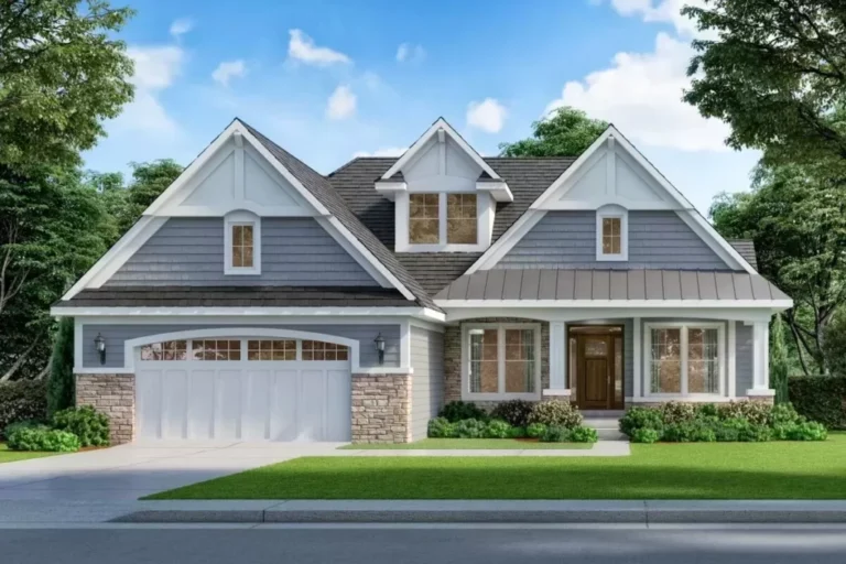 Exclusive 3-Bedroom Single-Story Country Craftsman House with Sun Porch (Floor Plan)