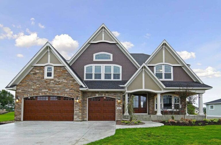Storybook Style 5-Bedroom 2-Story House with Dual-Sided Fireplace (Floor Plan)