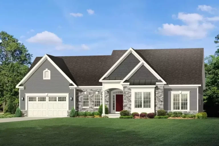 3-Bedroom One-Story Traditional House with Oversized Garage and Workshop (Floor Plan)