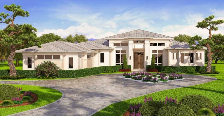 Luxury 4-Bedroom 1-Story Modern Farmhouse With 5.5 Baths & Expansive Outdoor Living (Floor Plan)