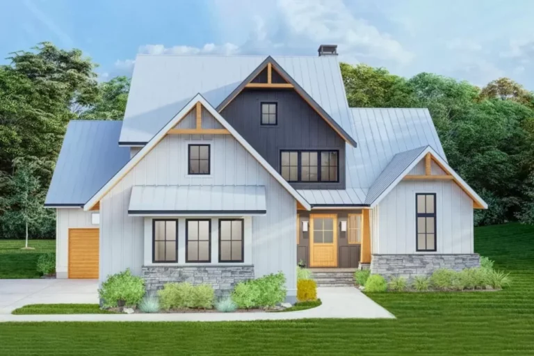 4-Bedroom 2-Story Country Craftsman House with Optional Finished Basement (Floor Plan)