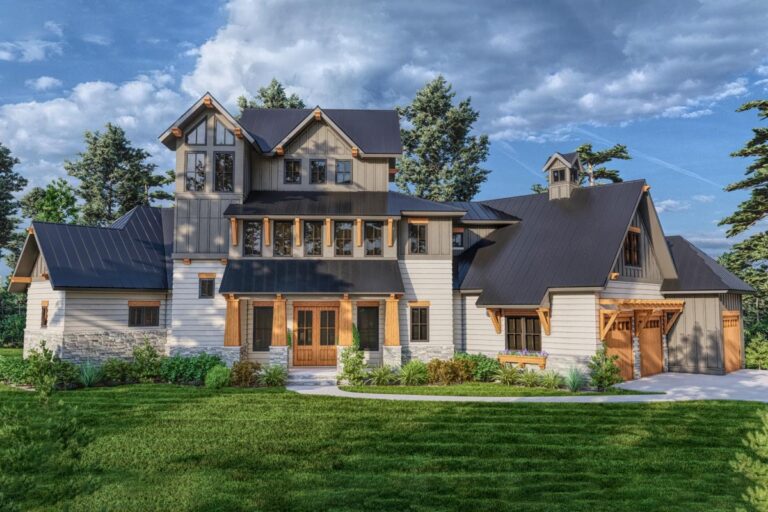 4-Bedroom Three-Story Country Craftsman House with 3rd Floor Eagle’s Nest (Floor Plan)