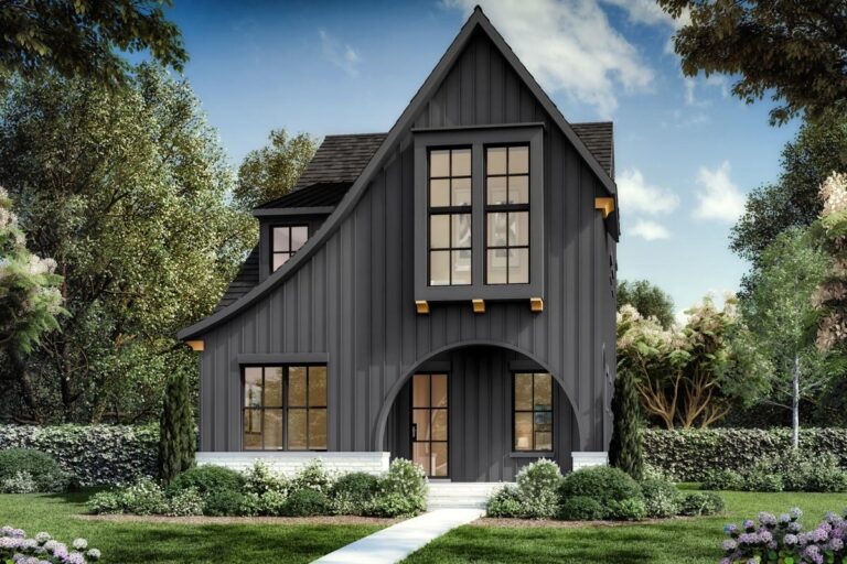 4-Bedroom 2-Story Contemporary Tudor Home with Game Room (Floor Plan)