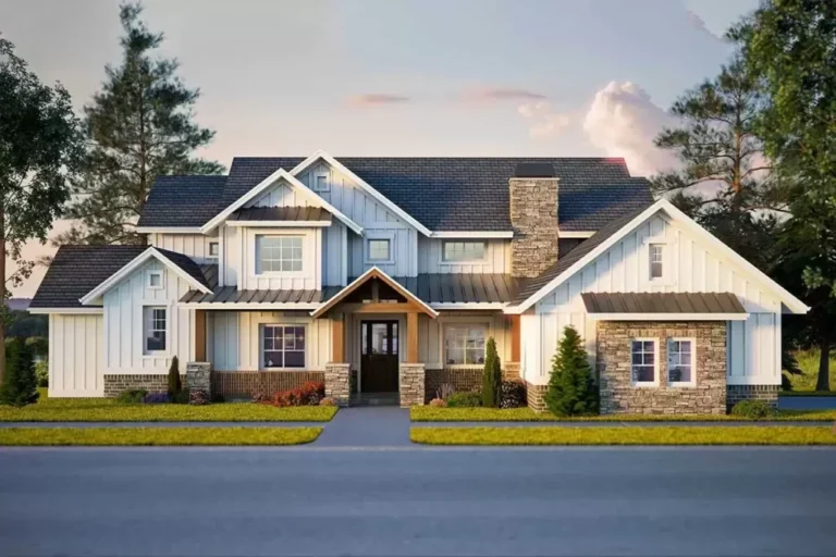 4-Bedroom 2-Story New American Farmhouse with Main-Level Master Suite (Floor Plan)