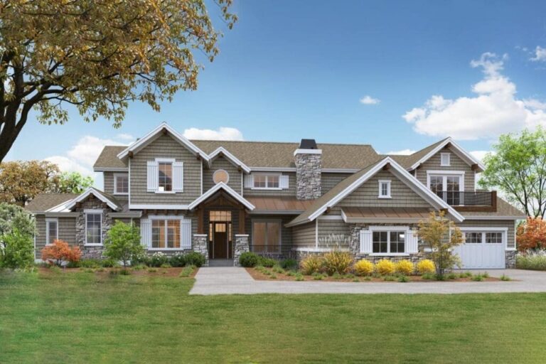 4-Bedroom Dual-Story Mountain Craftsman Home with Glass Elevator (Floor Plan)