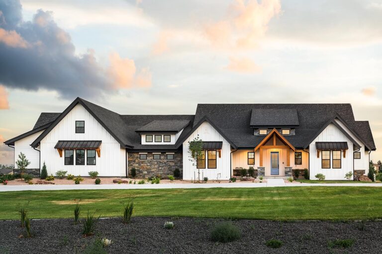 One-Story 5-Bedroom Mountain Ranch Farmhouse with Theater in Optional Lower Level (Floor Plan)