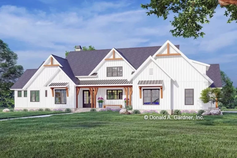 One-Story 6-Bedroom New American Modern Farmhouse With Flex Room and 3 Porches (Floor Plan)