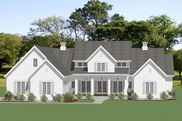 4-Bedroom 2-Story Country Farmhouse with Two Owner’s Suites (Floor Plan)