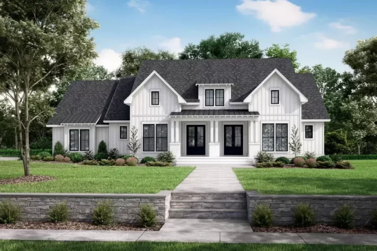 Two-Story 4-Bedroom Modern Farmhouse With Large Optionally Finished Bonus Room Upstairs (Floor Plan)