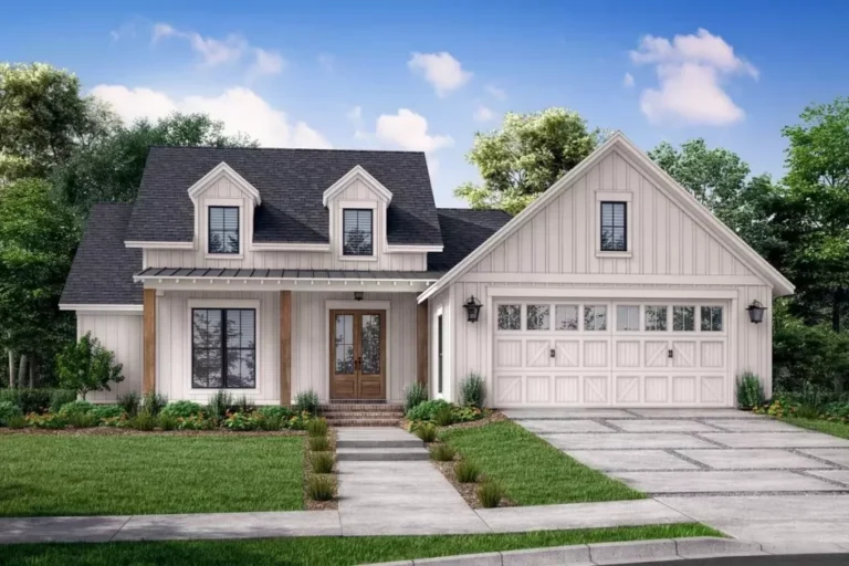 Single-Story 3-Bedroom Modern Farmhouse with Open Concept Design (Floor Plan)