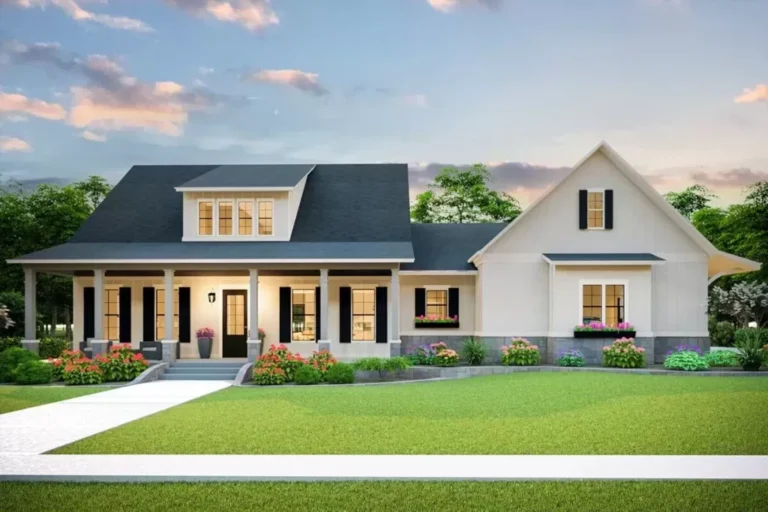 3-Bedroom 2-Story Modern Country Farmhouse with Split Beds (Floor Plan)