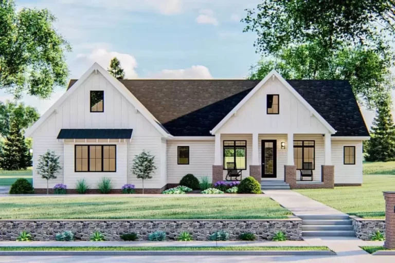 Board and Batten Dual-Story 7-Bedroom Modern Farmhouse With Expansion Possibilities (Floor Plan)