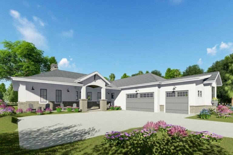 4-Bedroom Single-Story Modern Farmhouse With Optional Finished Lower Level (Floor Plan)