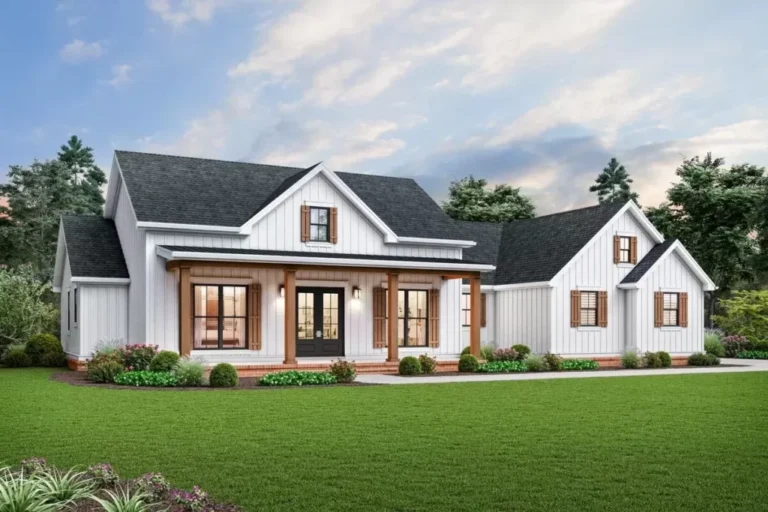 Single-Story 3-Bedroom Modern Farmhouse With Vaulted Great Room and Outdoor Living Area (Floor Plan)