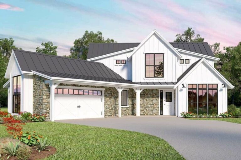 Two-Story 4-Bedroom Modern Farmhouse with Great Views To The Back (Floor Plan)
